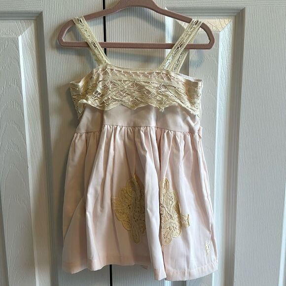 Well Dressed Wolf Other - W.D. Wolf Daydream Girls Pink & Ivory Lace Tank Dress + Shorts - Size 4T